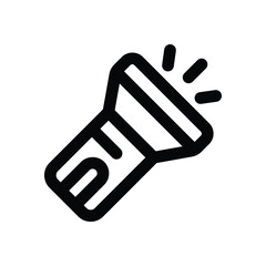 flashlight line icon. Clean and minimalist vector icon for websites, mobile apps, presentations, and logos. Fully scalable and customizable for any project.