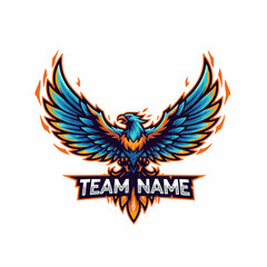 Fototapeta premium Epic Phoenix Rising E-sports Mascot Emblem A Fiery Vector Logo for Gaming Teams and Streaming Channels