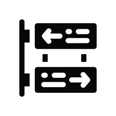 direction glyph icon. Strong and solid vector icon for websites, mobile interfaces, presentations, and visual branding. High quality and easy to edit.