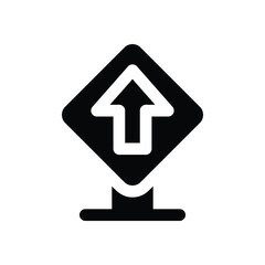 one way glyph icon. Strong and solid vector icon for websites, mobile interfaces, presentations, and visual branding. High quality and easy to edit.