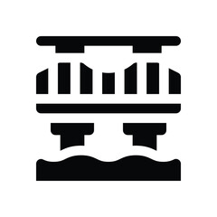 bridge glyph icon. Strong and solid vector icon for websites, mobile interfaces, presentations, and visual branding. High quality and easy to edit.