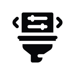 filter glyph icon. Strong and solid vector icon for websites, mobile interfaces, presentations, and visual branding. High quality and easy to edit.