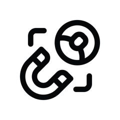 magnet line icon. Clean and minimalist vector icon for websites, mobile apps, presentations, and logos. Fully scalable and customizable for any project.