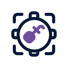 key target duotone icon. Sleek and modern vector icon for websites, mobile apps, marketing materials, and corporate design. Fully scalable and ready to use.