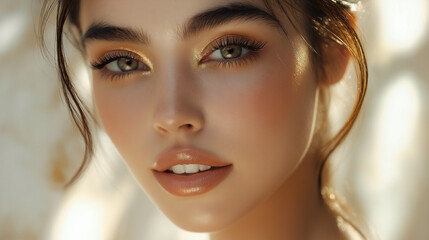 Close-Up Portrait of a Woman in Soft Light
