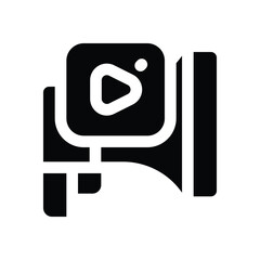 marketing glyph icon. Strong and solid vector icon for websites, mobile interfaces, presentations, and visual branding. High quality and easy to edit.