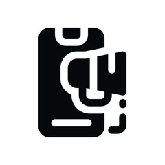 Obraz premium social media marketing glyph icon. Strong and solid vector icon for websites, mobile interfaces, presentations, and visual branding. High quality and easy to edit.