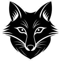 A cute Fox's Head silhouette Vector Illustration