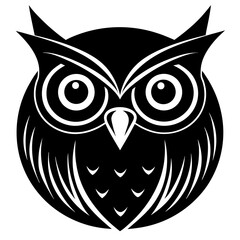 A cute Owl's Head silhouette Vector Illustration