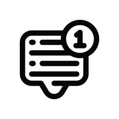 chat notification line icon. Clean and minimalist vector icon for websites, mobile apps, presentations, and logos. Fully scalable and customizable for any project.
