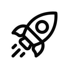 rocket line icon. Clean and minimalist vector icon for websites, mobile apps, presentations, and logos. Fully scalable and customizable for any project.