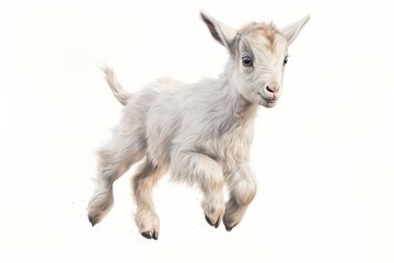 Obraz premium Baby Goat jumping livestock wildlife animal.