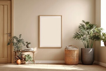 empty vertical rectangle frame mockup
