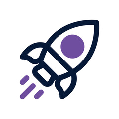 rocket duotone icon. Sleek and modern vector icon for websites, mobile apps, marketing materials, and corporate design. Fully scalable and ready to use.