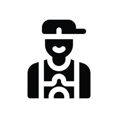 travel blogger glyph icon. Strong and solid vector icon for websites, mobile interfaces, presentations, and visual branding. High quality and easy to edit.