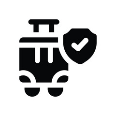 travel insurance glyph icon. Strong and solid vector icon for websites, mobile interfaces, presentations, and visual branding. High quality and easy to edit.