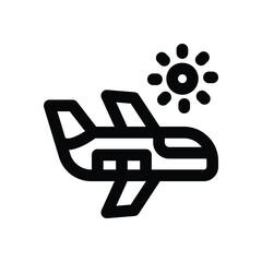 airplane line icon. Clean and minimalist vector icon for websites, mobile apps, presentations, and logos. Fully scalable and customizable for any project.