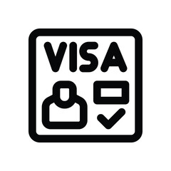 visa line icon. Clean and minimalist vector icon for websites, mobile apps, presentations, and logos. Fully scalable and customizable for any project.