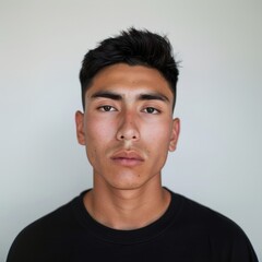 Fototapeta premium Summer young Mexican man portrait photo face.