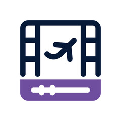 travel video duotone icon. Sleek and modern vector icon for websites, mobile apps, marketing materials, and corporate design. Fully scalable and ready to use.