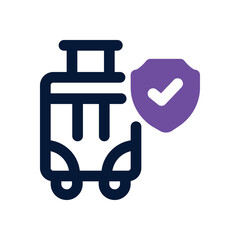 travel insurance duotone icon. Sleek and modern vector icon for websites, mobile apps, marketing materials, and corporate design. Fully scalable and ready to use.