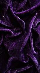 Deep violet velvet texture with luminous sparkles capturing luxurious folds