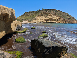 Costa rocosa de la localidad murciana de Aguilas, España