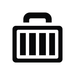 suitcase glyph icon. Strong and solid vector icon for websites, mobile interfaces, presentations, and visual branding. High quality and easy to edit.