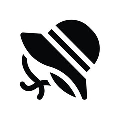 pamela hat glyph icon. Strong and solid vector icon for websites, mobile interfaces, presentations, and visual branding. High quality and easy to edit.