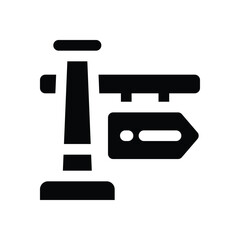 signage glyph icon. Strong and solid vector icon for websites, mobile interfaces, presentations, and visual branding. High quality and easy to edit.