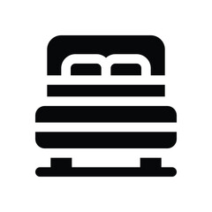 bed glyph icon. Strong and solid vector icon for websites, mobile interfaces, presentations, and visual branding. High quality and easy to edit.