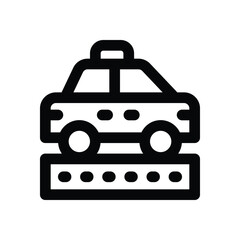 taxi line icon. Clean and minimalist vector icon for websites, mobile apps, presentations, and logos. Fully scalable and customizable for any project.