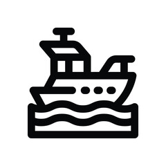 boat line icon. Clean and minimalist vector icon for websites, mobile apps, presentations, and logos. Fully scalable and customizable for any project.