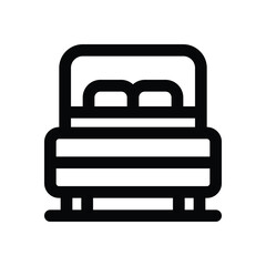 bed line icon. Clean and minimalist vector icon for websites, mobile apps, presentations, and logos. Fully scalable and customizable for any project.