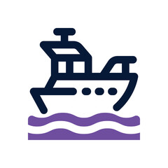 boat duotone icon. Sleek and modern vector icon for websites, mobile apps, marketing materials, and corporate design. Fully scalable and ready to use.