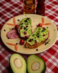 avocado toast with cherry tomatoes