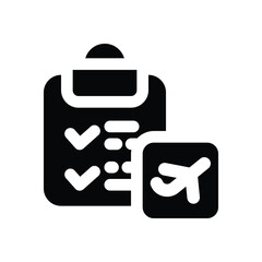 itinerary glyph icon. Strong and solid vector icon for websites, mobile interfaces, presentations, and visual branding. High quality and easy to edit.