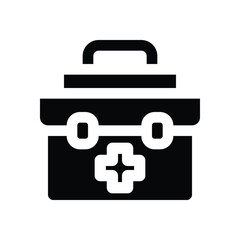 medical kit glyph icon. Strong and solid vector icon for websites, mobile interfaces, presentations, and visual branding. High quality and easy to edit.