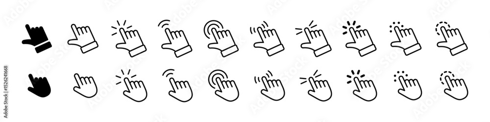 Poster computer mouse click cursor gray arrow icons set and loading icons. cursor icon. vector illustration