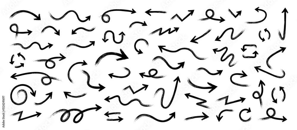 Poster arrows set of black icons. arrow icon. arrow vector collection. arrow. cursor. modern simple arrows.