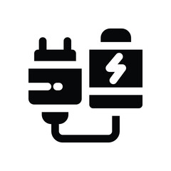 charger glyph icon. Strong and solid vector icon for websites, mobile interfaces, presentations, and visual branding. High quality and easy to edit.