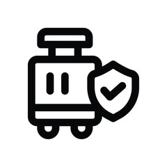 travel insurance line icon. Clean and minimalist vector icon for websites, mobile apps, presentations, and logos. Fully scalable and customizable for any project.