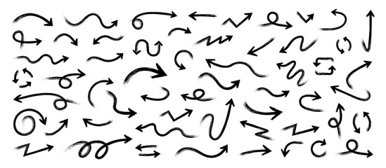 Arrows set of black icons. Arrow icon. Arrow vector collection. Arrow. Cursor. Modern simple arrows. Vector illustration.