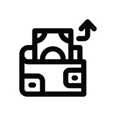 expense line icon. Clean and minimalist vector icon for websites, mobile apps, presentations, and logos. Fully scalable and customizable for any project.