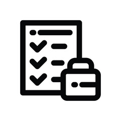 packing list line icon. Clean and minimalist vector icon for websites, mobile apps, presentations, and logos. Fully scalable and customizable for any project.