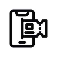 ticket line icon. Clean and minimalist vector icon for websites, mobile apps, presentations, and logos. Fully scalable and customizable for any project.