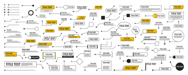 Сallouts titles. Hud callout titles. Callout bar labels, window templates with information. Vector elements.