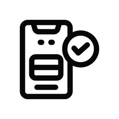 smartphone line icon. Clean and minimalist vector icon for websites, mobile apps, presentations, and logos. Fully scalable and customizable for any project.