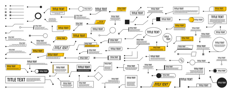 Сallouts titles. Hud callout titles. Callout bar labels, window templates with information. Vector elements.