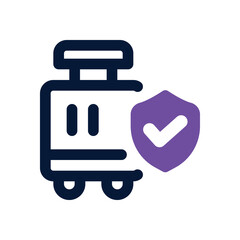 travel insurance duotone icon. Sleek and modern vector icon for websites, mobile apps, marketing materials, and corporate design. Fully scalable and ready to use.